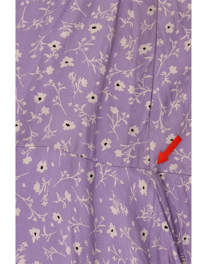 Женская мини-юбка Zara Medium W28 из вискозы фиолетового цвета с цветочным принтом