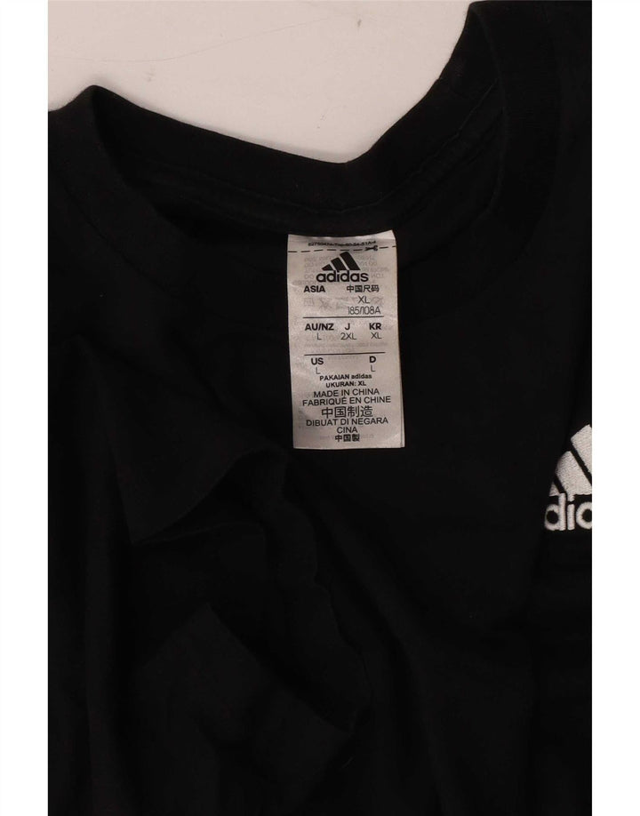 Мужская футболка Adidas Top большого размера из хлопка черного цвета