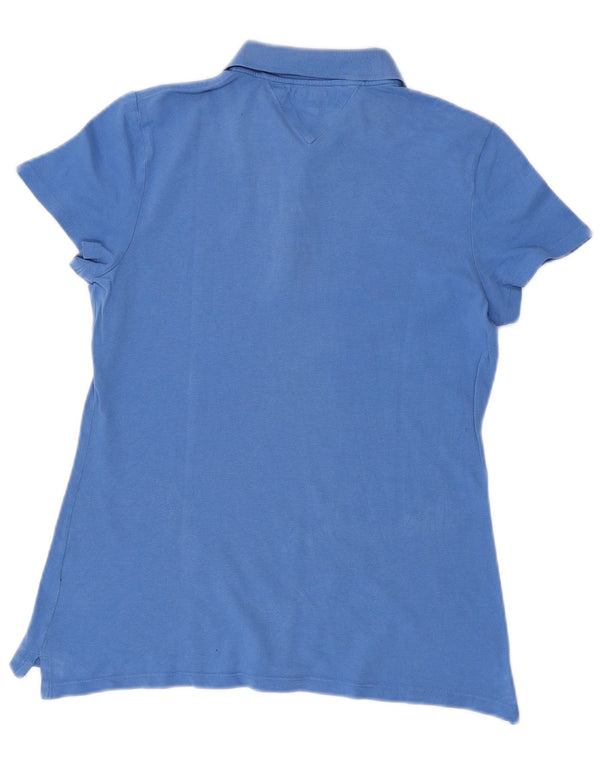 TOMMY HILFIGER Женская рубашка поло классического кроя UK 12 средний синий