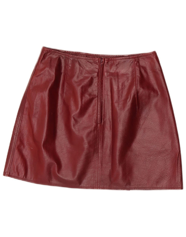 Conbipel Женская мини кожаная юбка IT 44 Medium W27 Темно-бордовая кожа