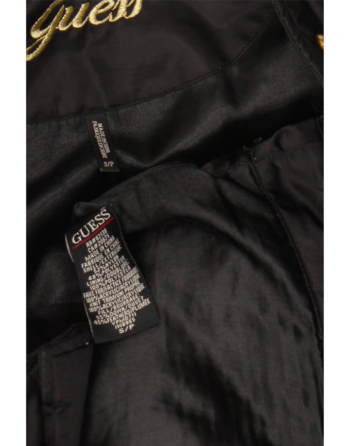 Женское стеганое пальто Guess UK 10, маленькое черное нейлоновое пальто