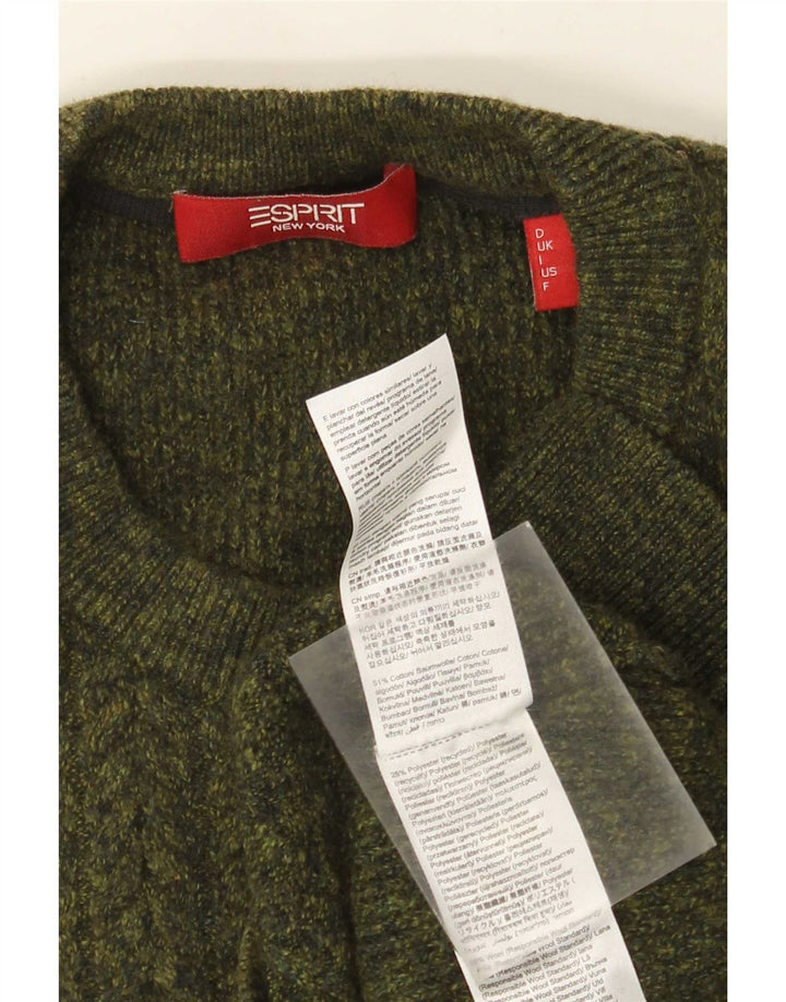 Мужской джемпер Esprit с круглым вырезом, хлопковый свитер среднего цвета хаки