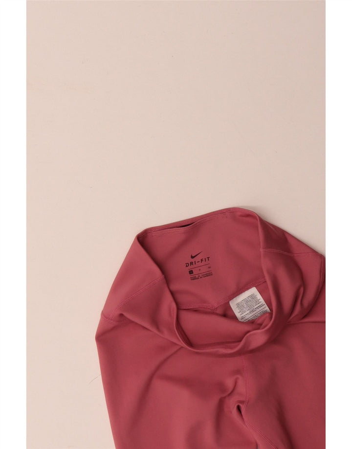 Женские леггинсы NIKE Dri Fit UK 8, маленькие розовые, полиэстер