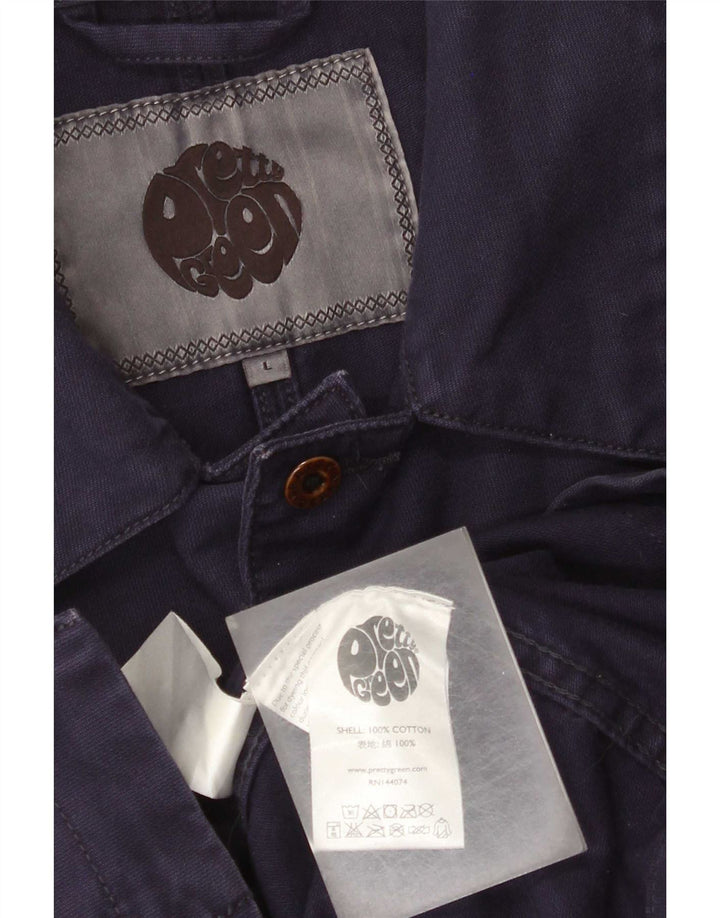 Мужская практичная куртка Pretty Green UK 40, большой размер, темно-синий, хлопок