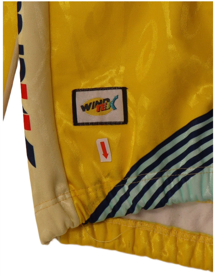 Мужская спортивная куртка с графическим рисунком Asics, большая желтая полиэстер с цветными блоками