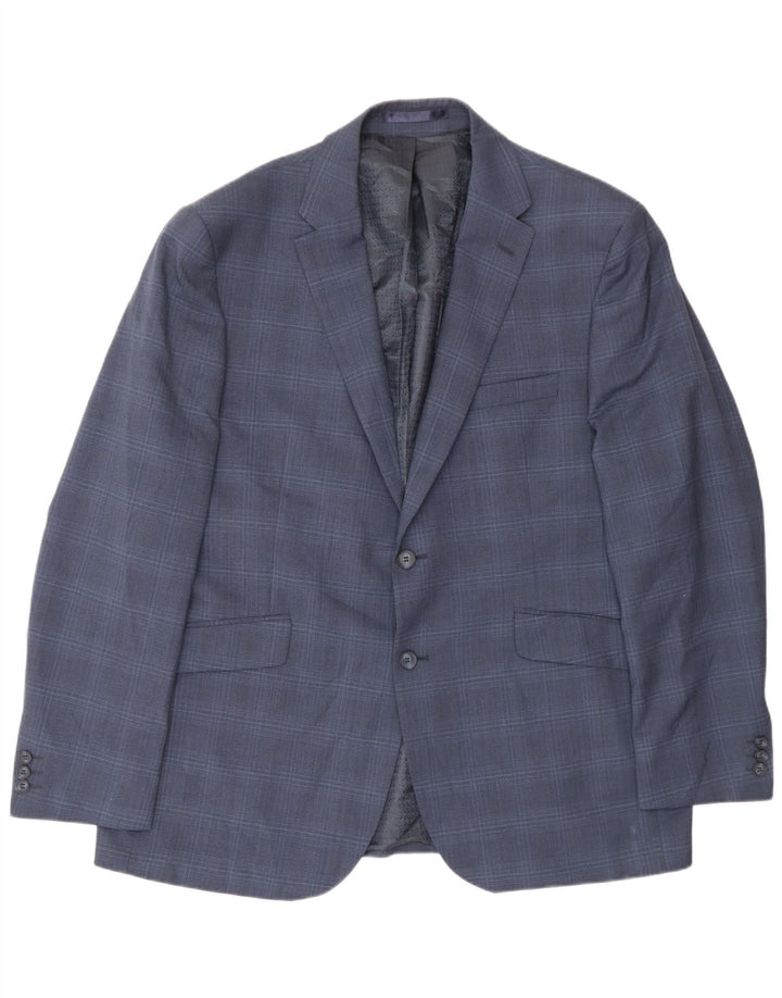 Мужской пиджак Pierre Cardin на 2 пуговицах IT 56 3XL Темно-синий в клетку, шерсть