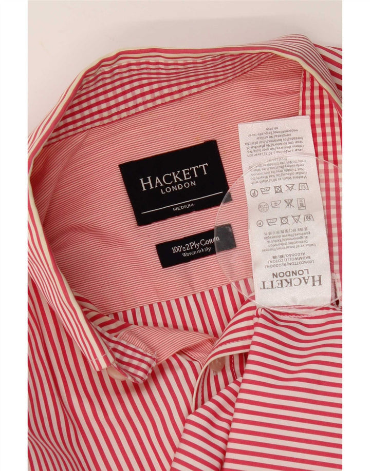 Мужская рубашка Hackett из хлопка в красную полоску среднего размера