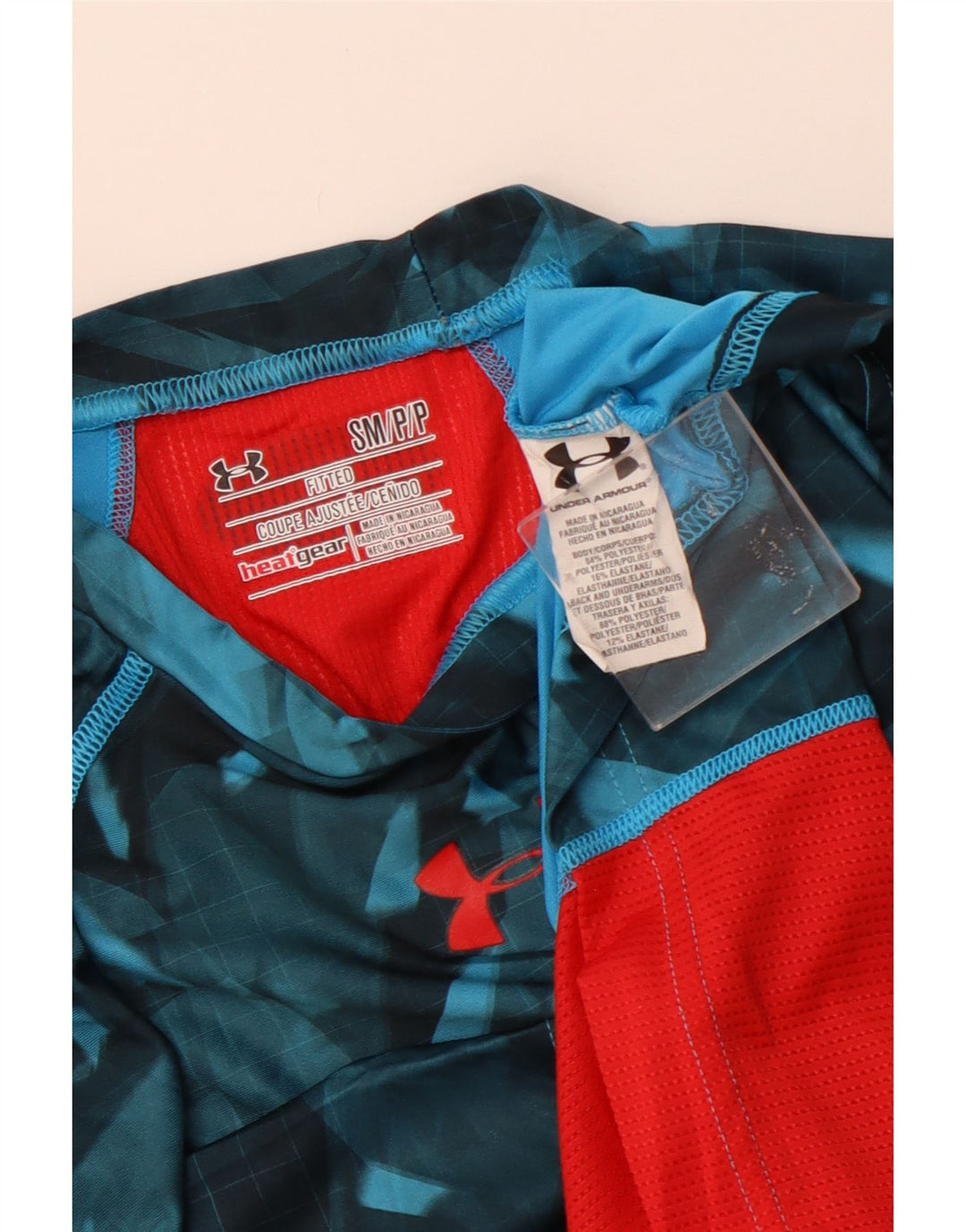 Мужская футболка Under Armour Heat Gear, верх, маленький синий полиэстер с геометрическим рисунком