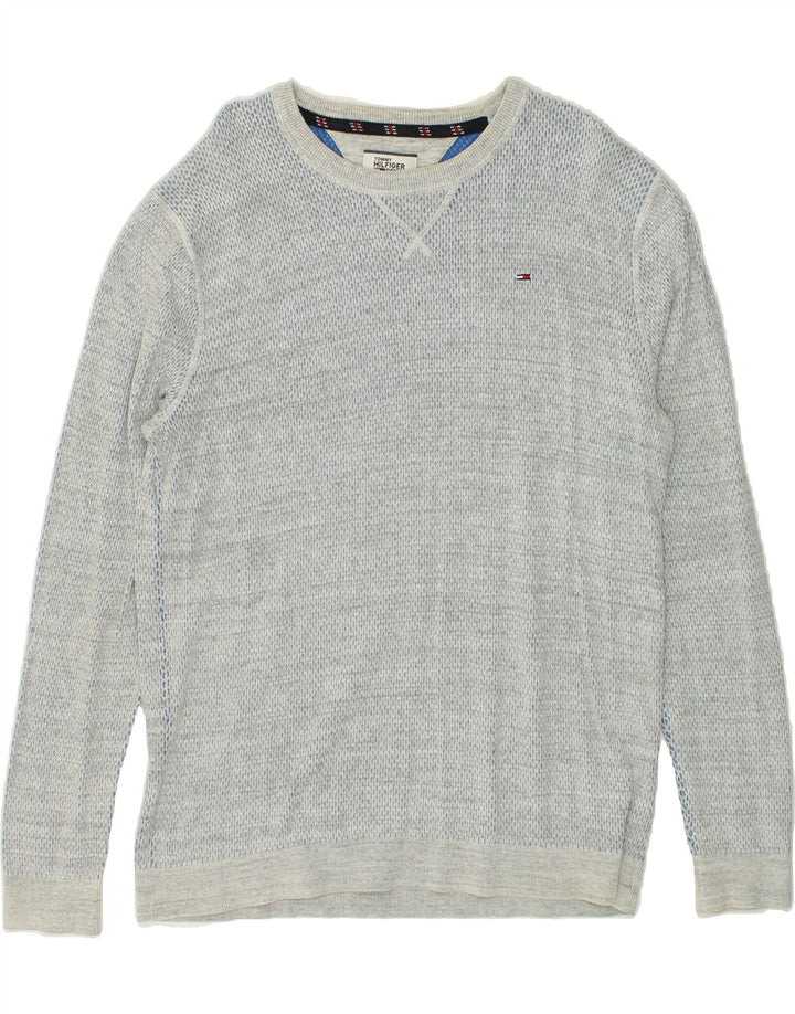 TOMMY HILFIGER Mens Sweatshirt Jumper Large Grey Cotton | Vintage Tommy Hilfiger | Thrift | Second-Hand Tommy Hilfiger | Used Clothing | Messina Hembry 