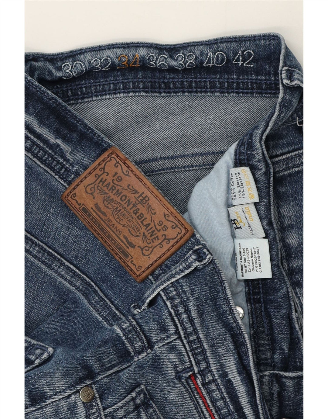 Мужские узкие джинсы Harmont & Blaine W34 L30, синий хлопок