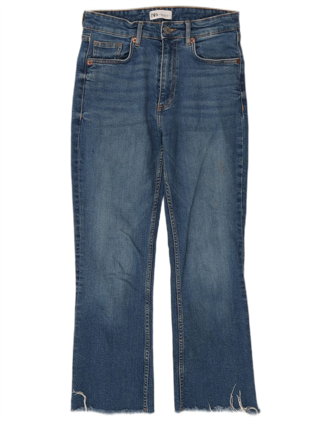 Женские укороченные джинсы Zara Bootcut EU 38, маленькие W28 L26, синие
