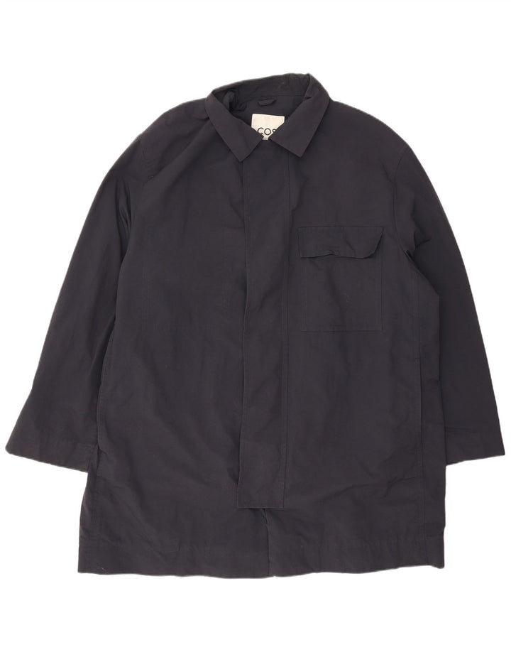 Мужское пальто Cos UK 42 XL темно-синее из полиамида