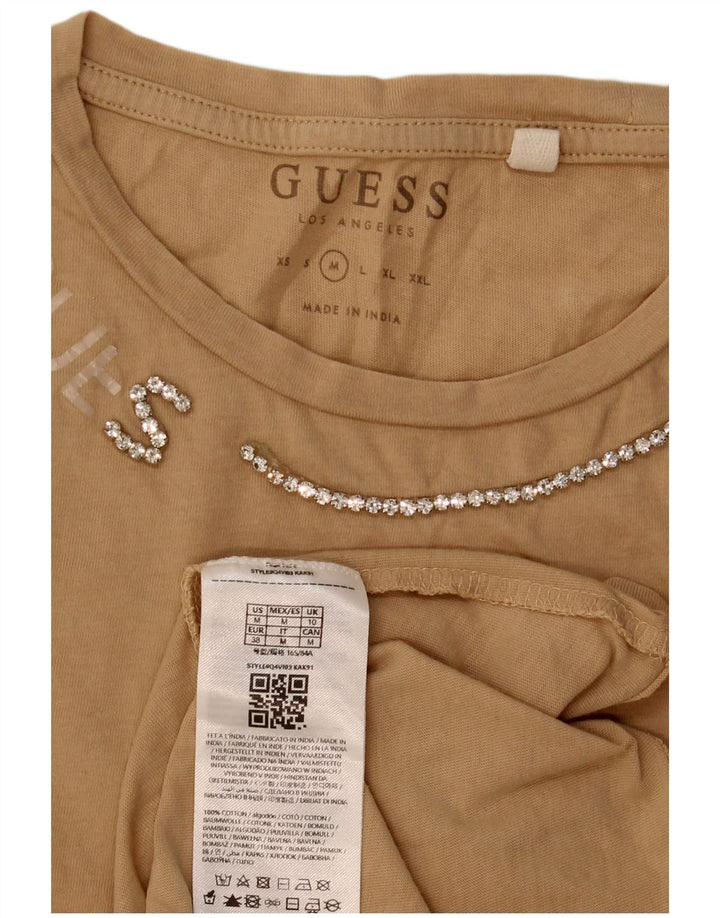 Женская футболка Guess Top UK 12, средний бежевый хлопок
