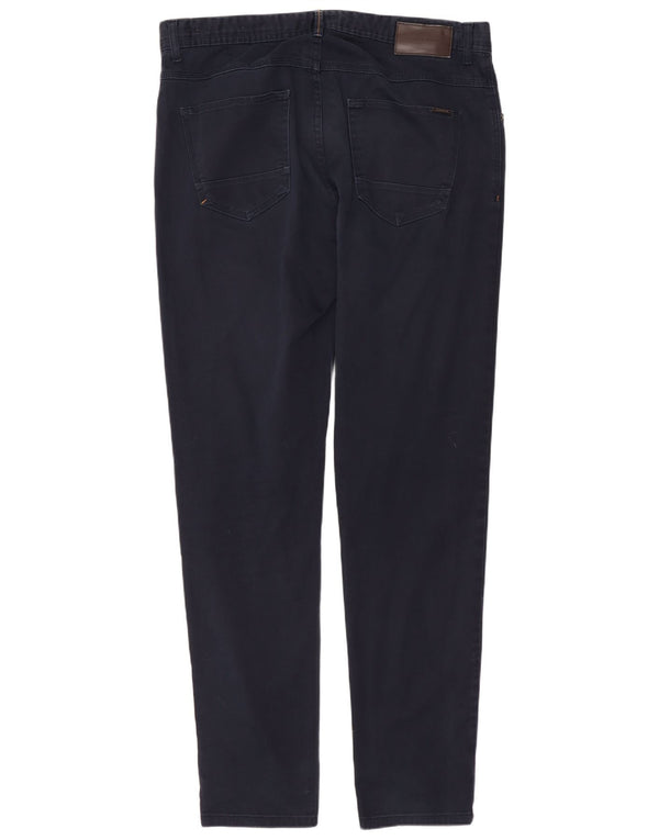 Мужские узкие повседневные брюки ZARA EU 44, большие W34 L31, темно-синие, хлопок