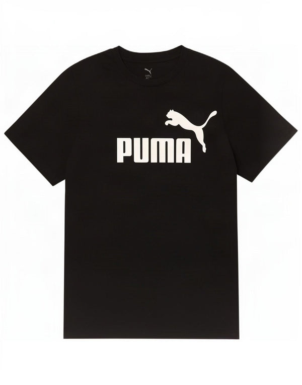 Мужская футболка с рисунком Puma, большая черная хлопковая рубашка
