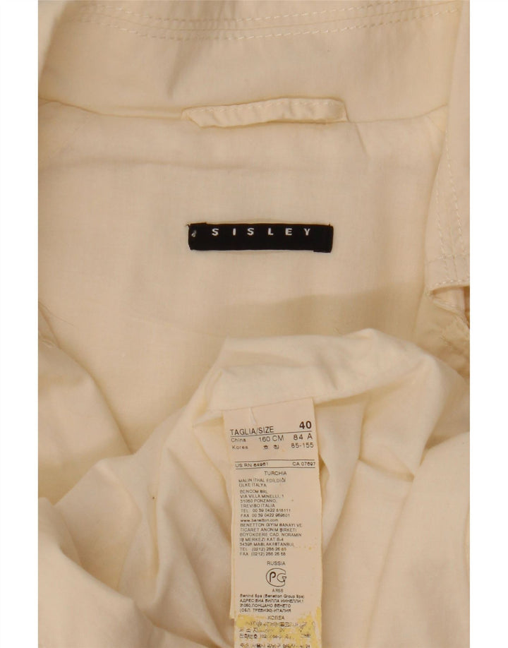 Женское бушлат Sisley IT 40, маленький белый, хлопок
