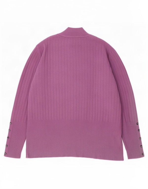 Женский джемпер с высоким воротником Marks & Spencer, Великобритания, 22, 3XL, фиолетовый, вискоза