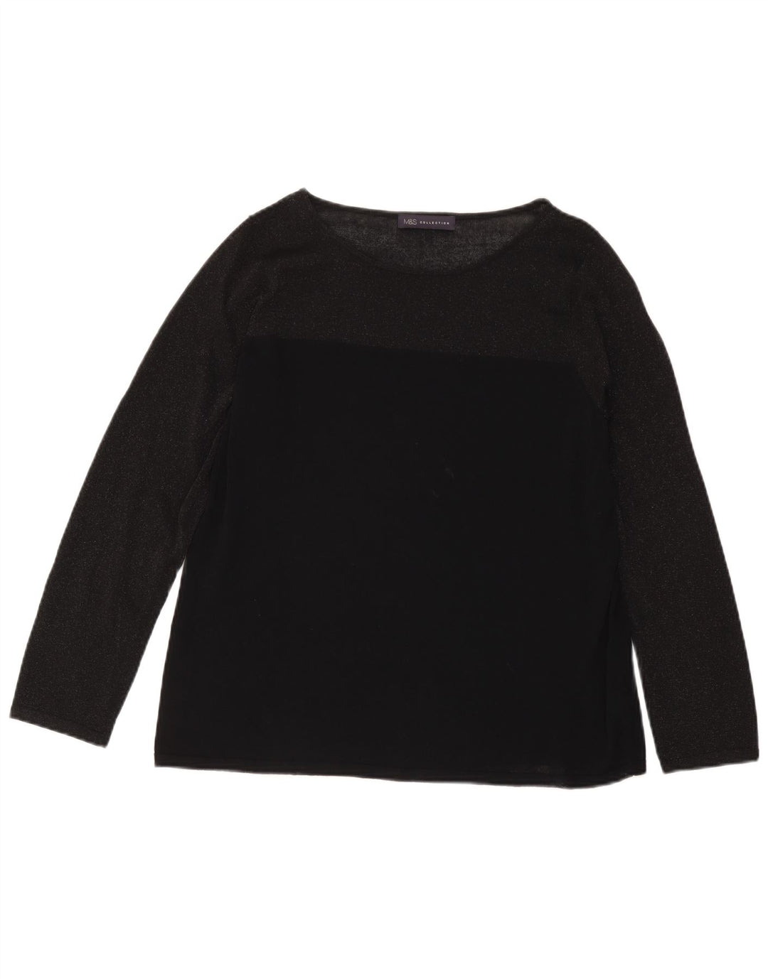 Женский топ с длинным рукавом Marks & Spencer UK 18 XL, черный вискоза