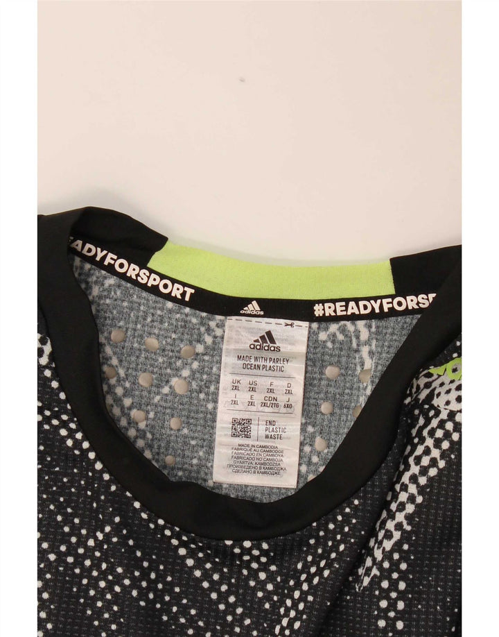 Мужская футболка Adidas Top 2XL, черный полиэстер с цветочным принтом