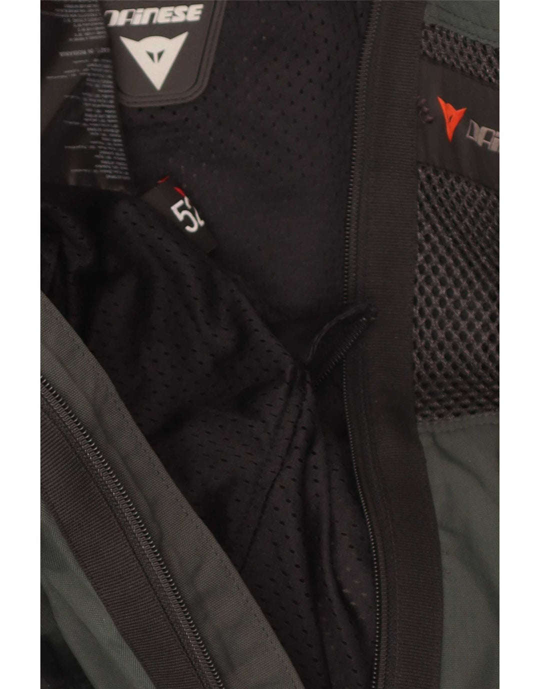 Женская гоночная куртка Dainese с графическим рисунком EU 52, нейлон среднего серого цвета с цветными блоками