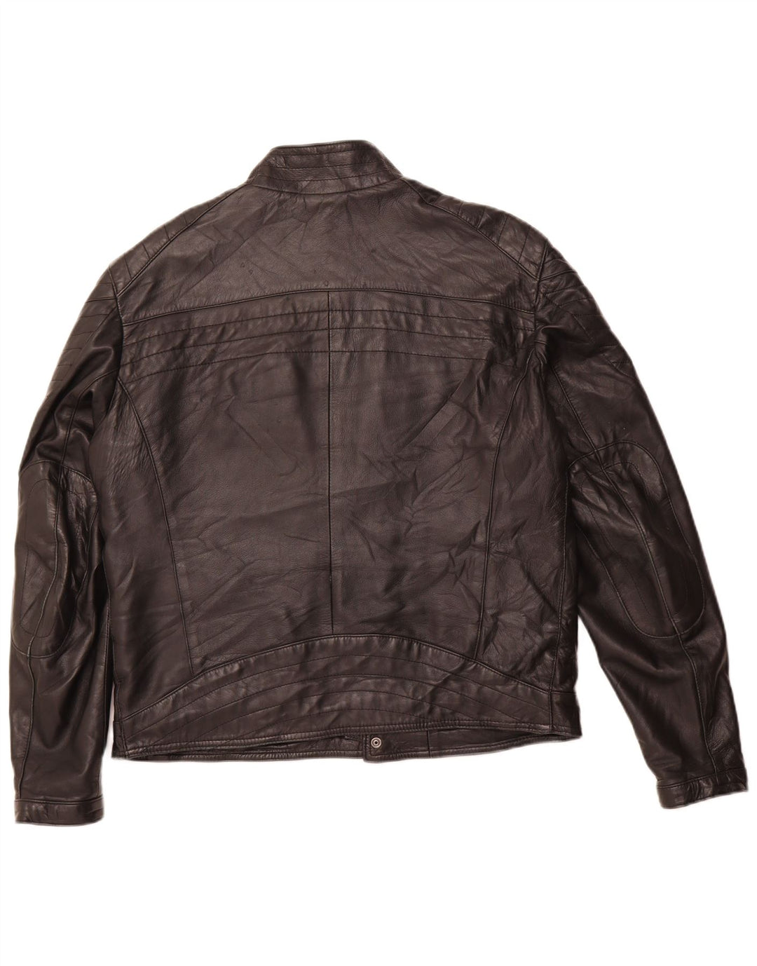 Мужская кожаная куртка-гонщик VINTAGE IT 54 2XL черная кожа