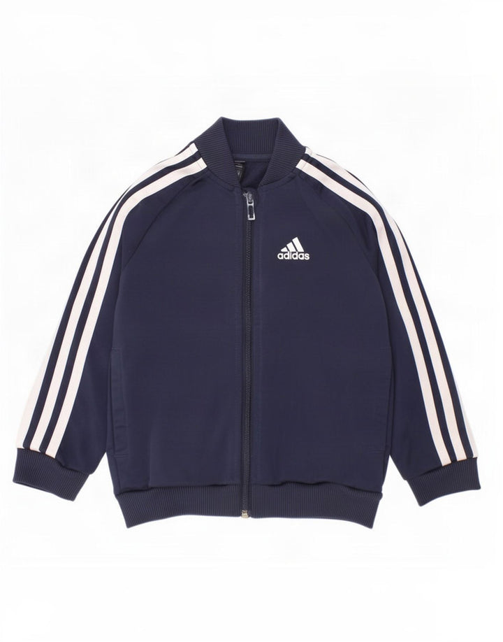 Спортивный костюм Adidas для мальчиков, верхняя куртка 3-4 лет, темно-синий полиэстер