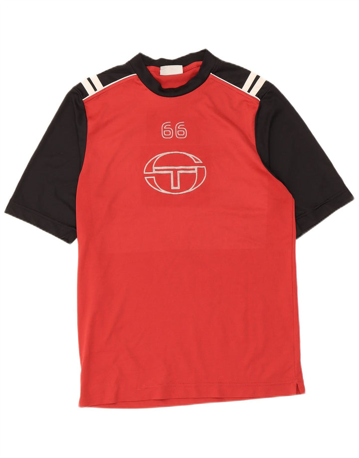 Мужская футболка с рисунком Sergio Tacchini, маленький красный цветной блок