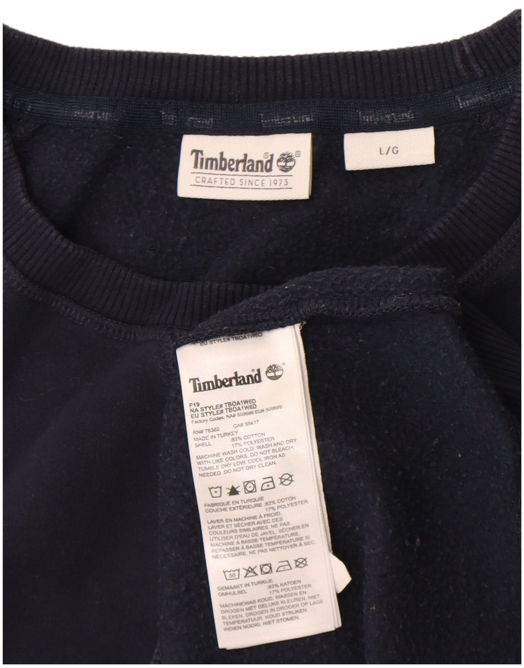 Мужской свитшот Timberland, большой темно-синий хлопковый джемпер