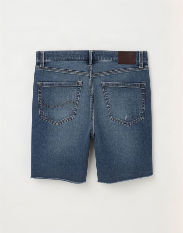 Jack & Jones Мужские джинсовые шорты узкого кроя с потертостями, большие W34, синие, хлопок