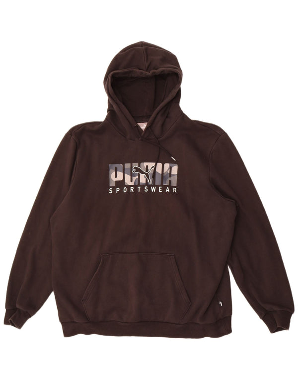 Мужской джемпер с капюшоном с рисунком Puma XL, черный хлопок