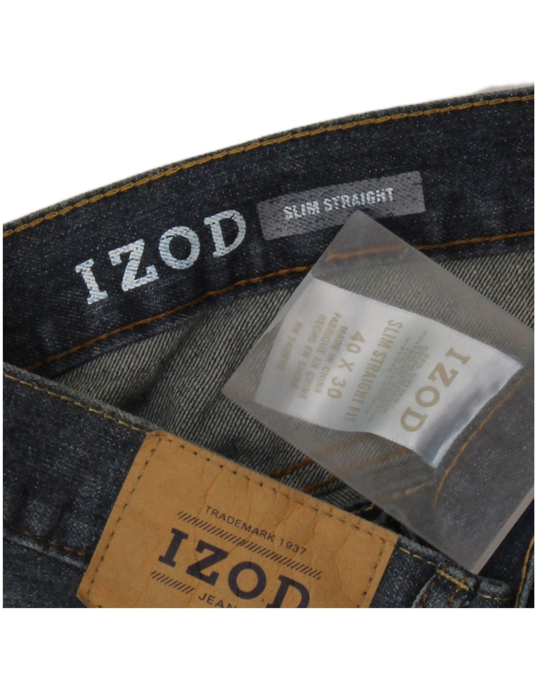 IZOD Мужские узкие прямые джинсы W40 L30, синий хлопок