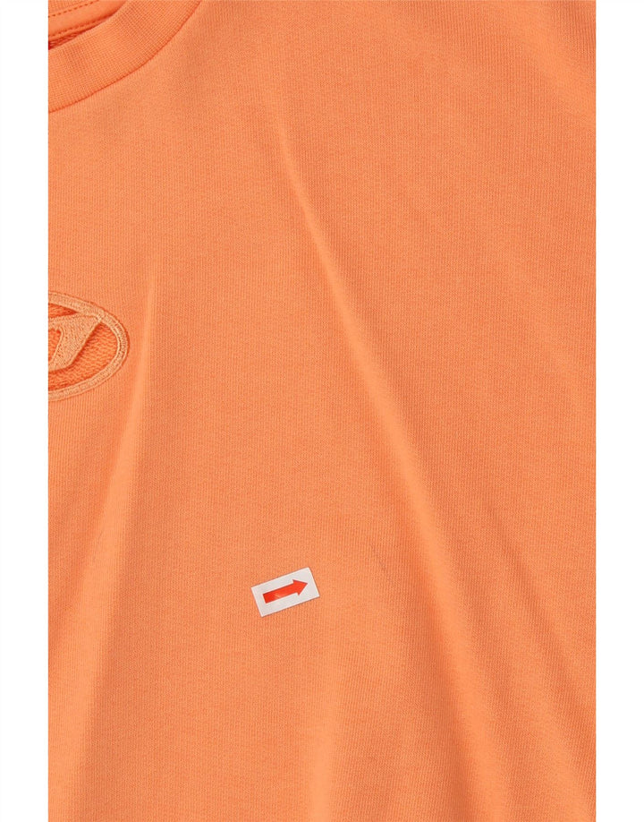 Укороченный свитшот с графическим рисунком для девочек Diesel, 11–12 лет, оранжевый, хлопок