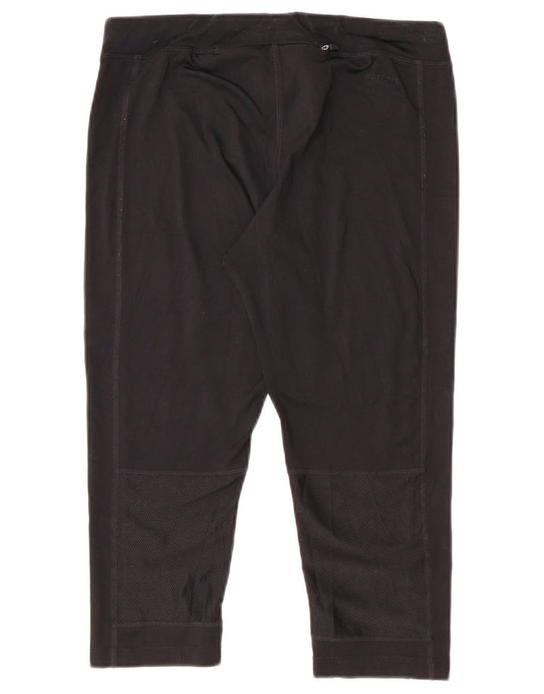 Женские капри Nike Dri Fit UK 10, маленькие черные спортивные леггинсы из полиэстера