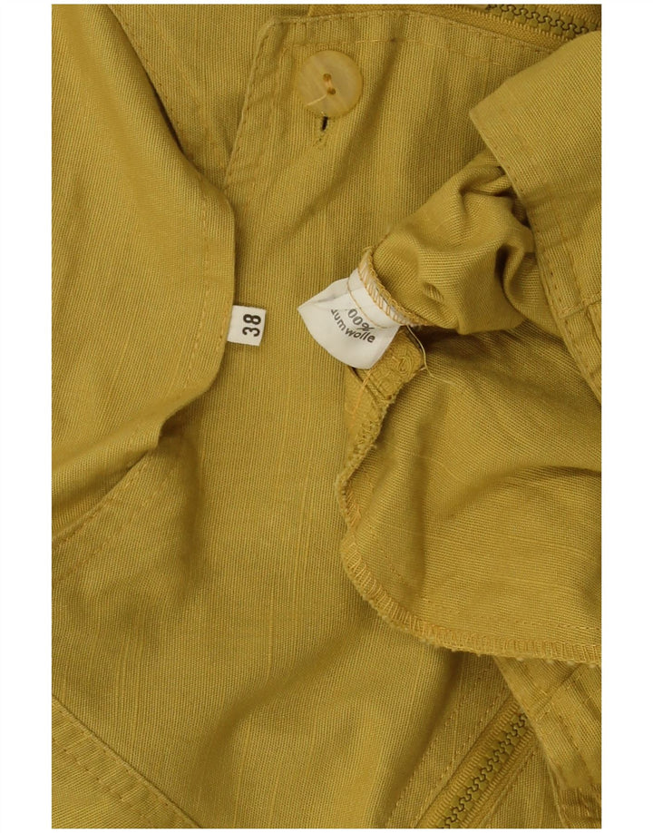 Винтажный женский асимметричный бомбер IT 38 XS Желтый хлопок