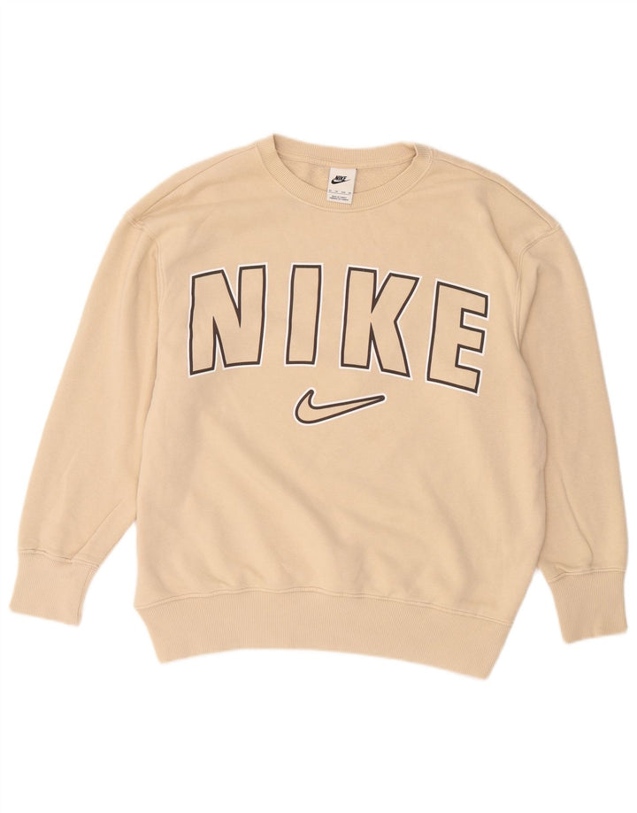 Мужской свитшот с рисунком Nike XS, бежевый, хлопок