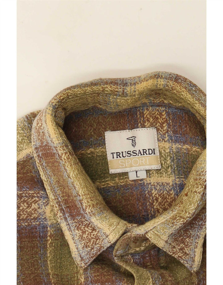 Мужская фланелевая рубашка Trussardi, большая зеленая клетка