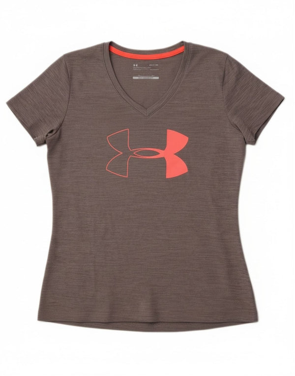 Женская футболка с рисунком Under Armour Heat Gear Top UK 10, маленькая серая