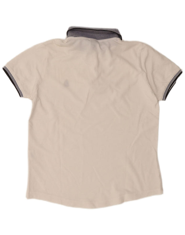 Женская рубашка-поло MARINA YACHTING UK 16, большая белая, хлопок с цветными блоками