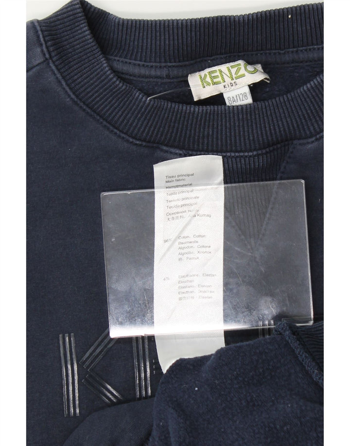 KENZO Boys Graphic Sweatshirt Jumper 7-8 Years  Navy Blue Cotton Vintage Kenzo and Second-Hand Kenzo from Messina Hembry 