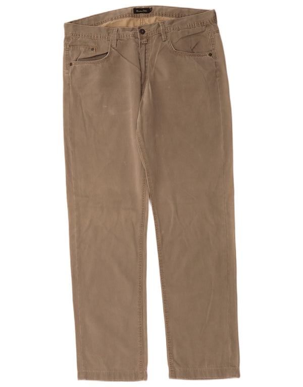 Мужские прямые повседневные брюки Massimo Dutti EU 46 XL W36 L32 серого цвета, хлопок