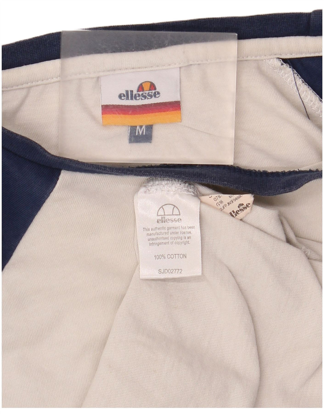 Мужской топ Ellesse с длинными рукавами и рисунком, средний белый цвет, хлопок с цветными блоками