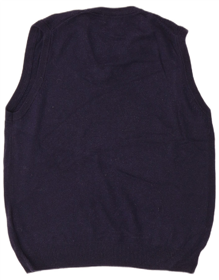 Мужская майка MARKS & SPENCER Blue Harbor Vest, средний темно-синий шерстяной топ
