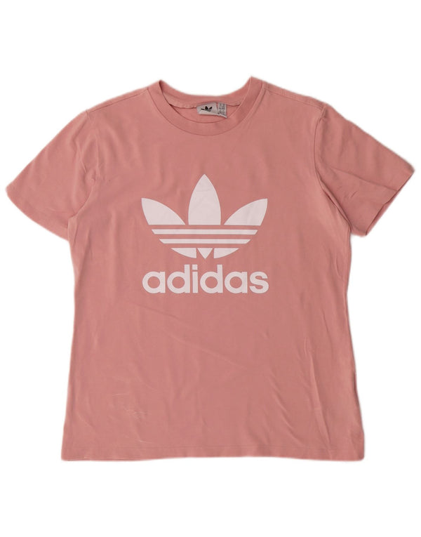 Женская футболка с рисунком ADIDAS Top UK 14, хлопковый средний розовый цвет
