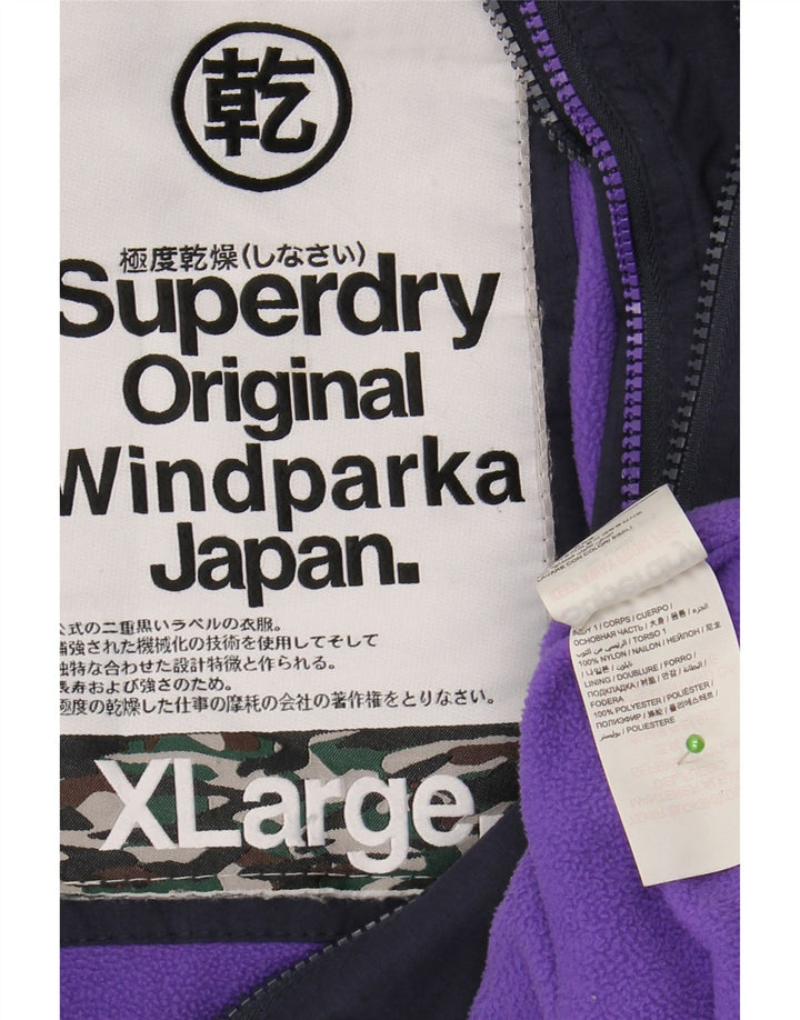 SUPERDRY Женская парка The Windparka Graphic UK 18 XL Темно-синяя