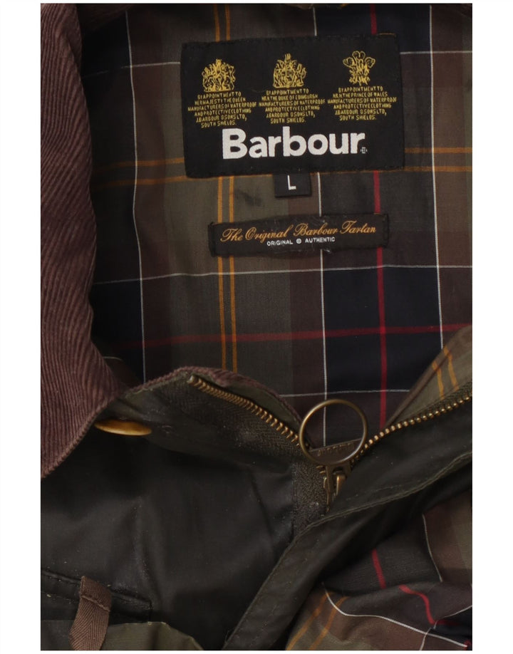 Мужская куртка Barbour из вощеного хлопка UK 40, большой цвет хаки, цветной блок