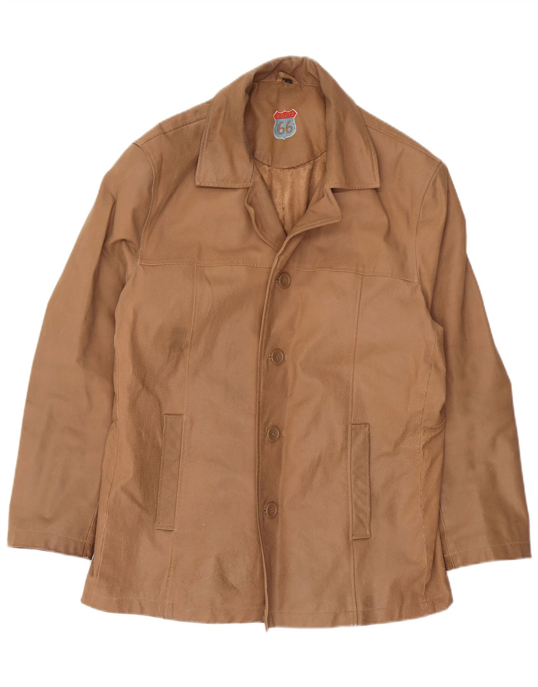 Мужская кожаная куртка Route 66 UK 38 Medium Beige Leather