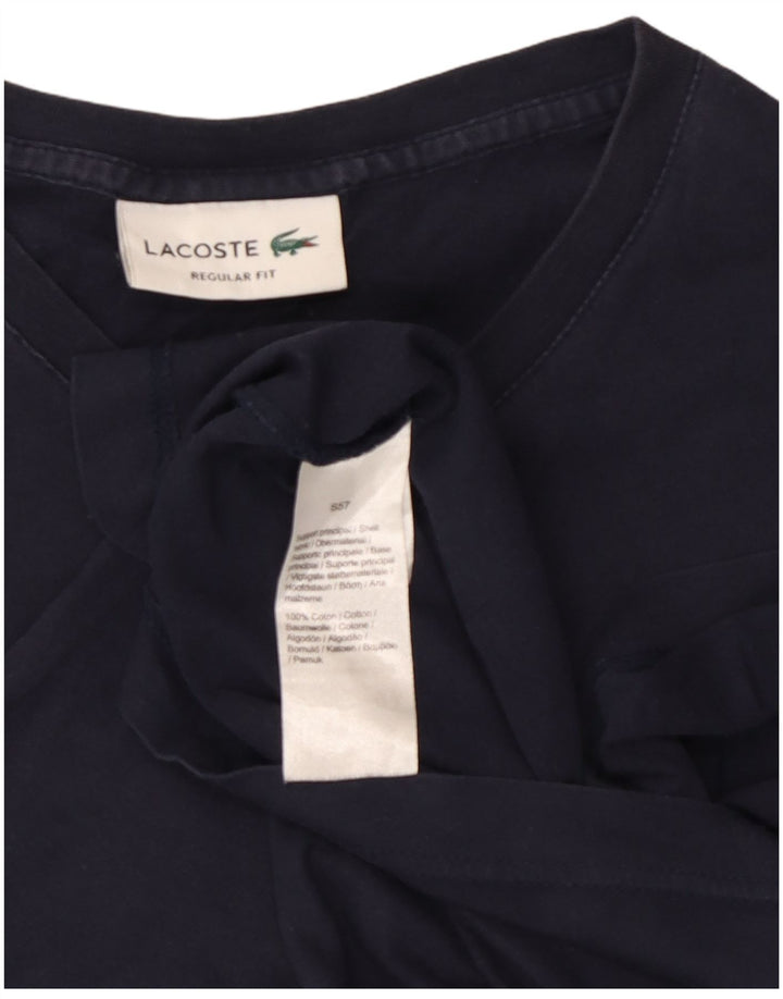 Lacoste Мужская футболка стандартного кроя, топ среднего размера, темно-синий, хлопок