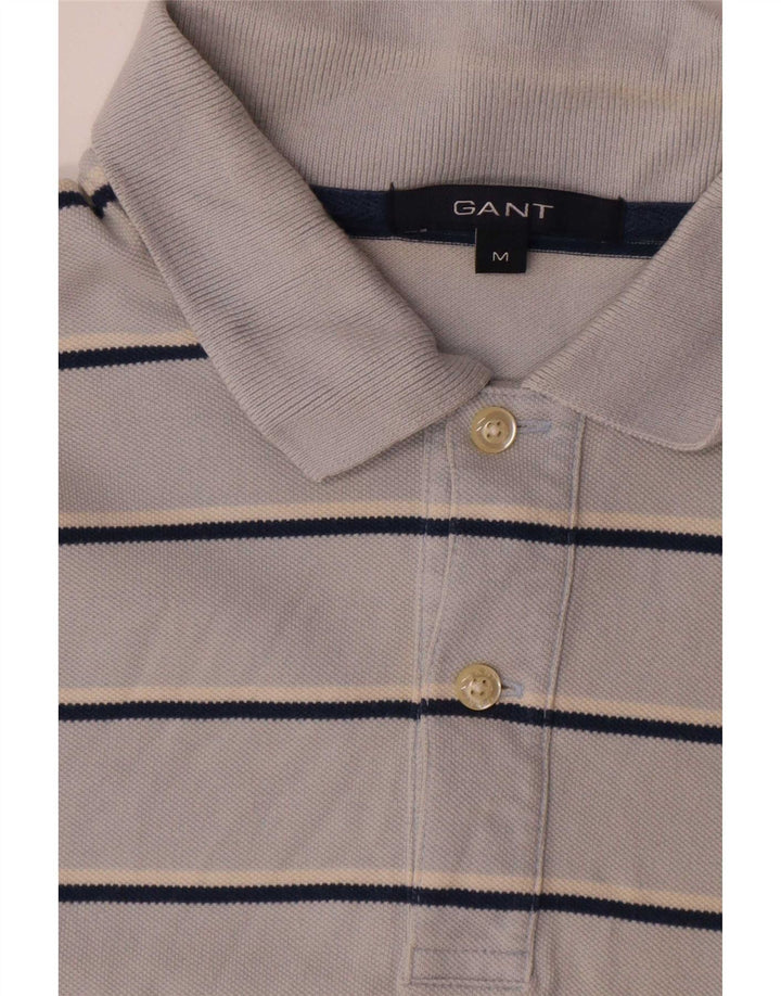 Мужская рубашка поло Gant, хлопковая синяя полоска среднего размера