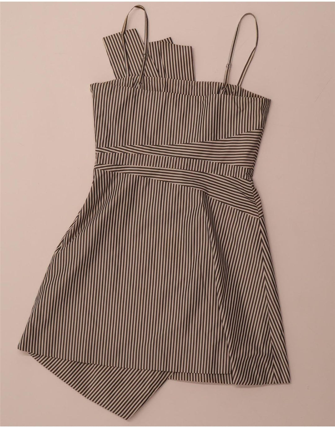 Женское асимметричное платье А-силуэта KAREN MILLEN UK 12, средний черный в полоску