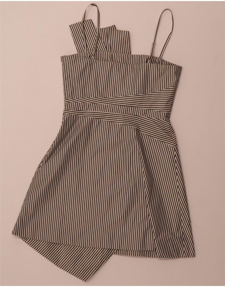 Женское асимметричное платье А-силуэта KAREN MILLEN UK 12, средний черный в полоску